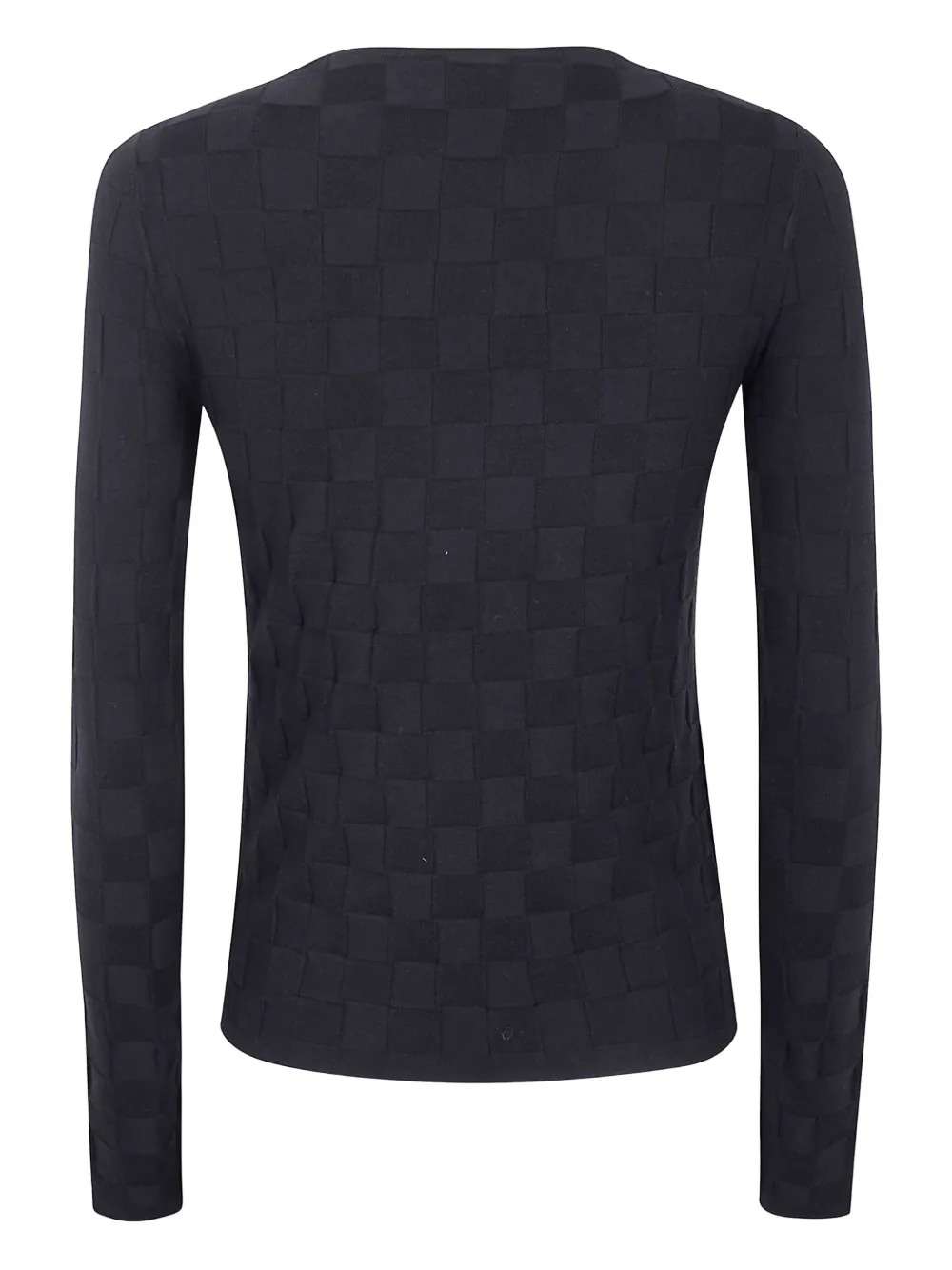 Emporio Armani check-pattern long-sleeve sweater Zwart