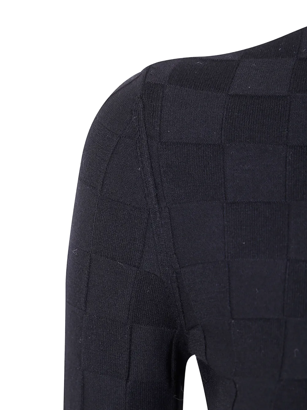 Emporio Armani check-pattern long-sleeve sweater Zwart