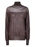 Aviù turtleneck sheer knitted T-shirt - Brown