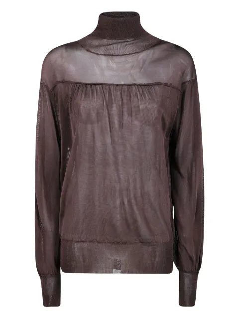 Aviù turtleneck sheer knitted T-shirt
