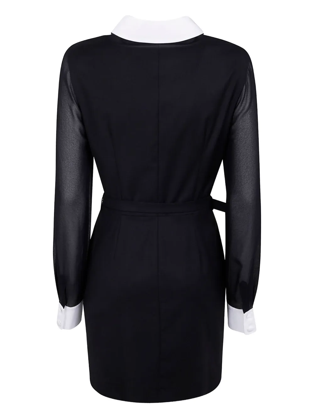 Blugirl pleated-front collared belted day dress - Zwart