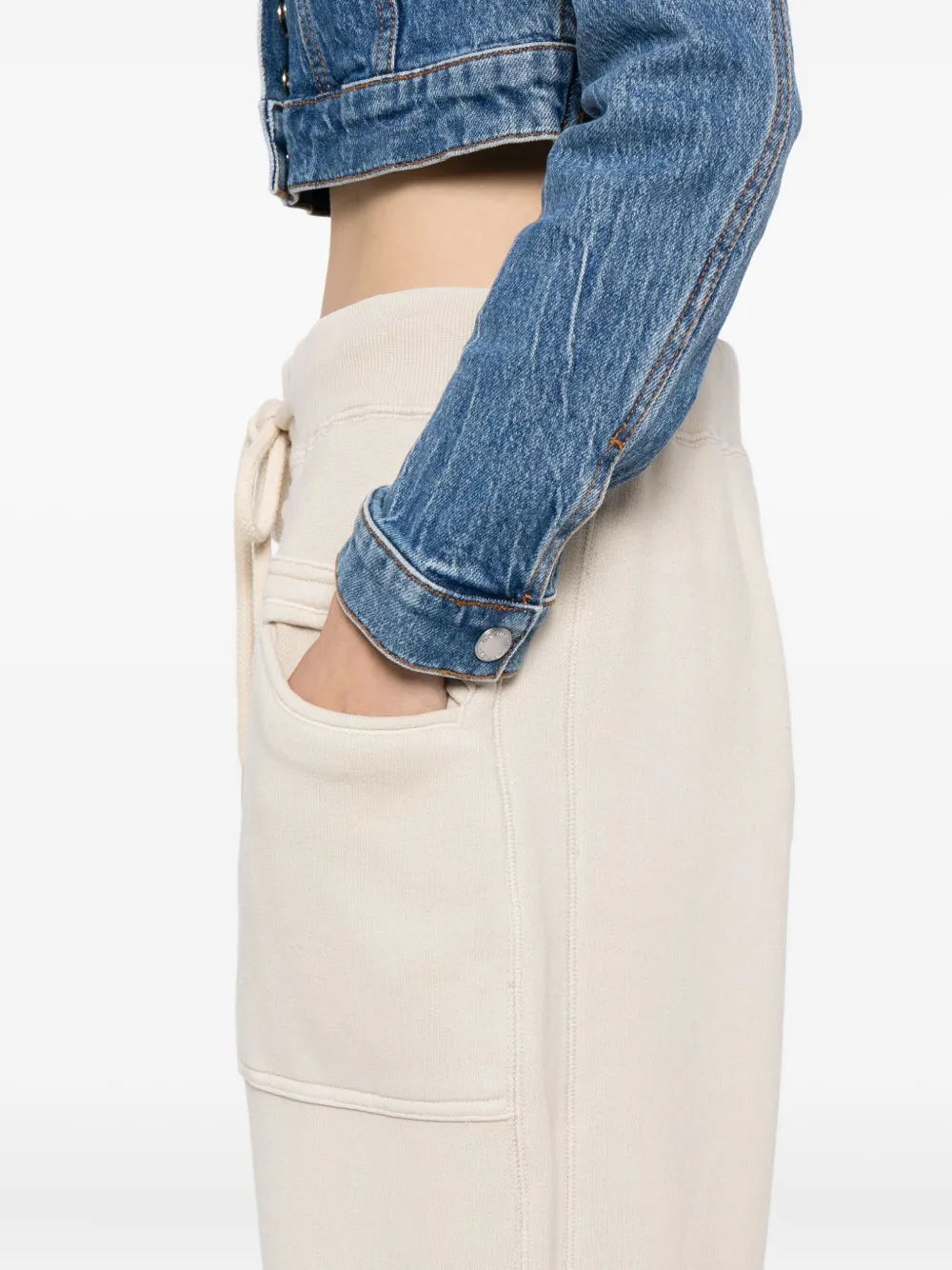 R13 Broek van katoenblend Beige