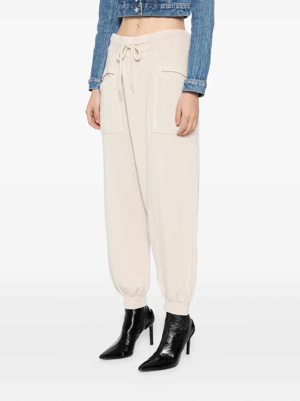 R13 Broek van katoenblend Beige