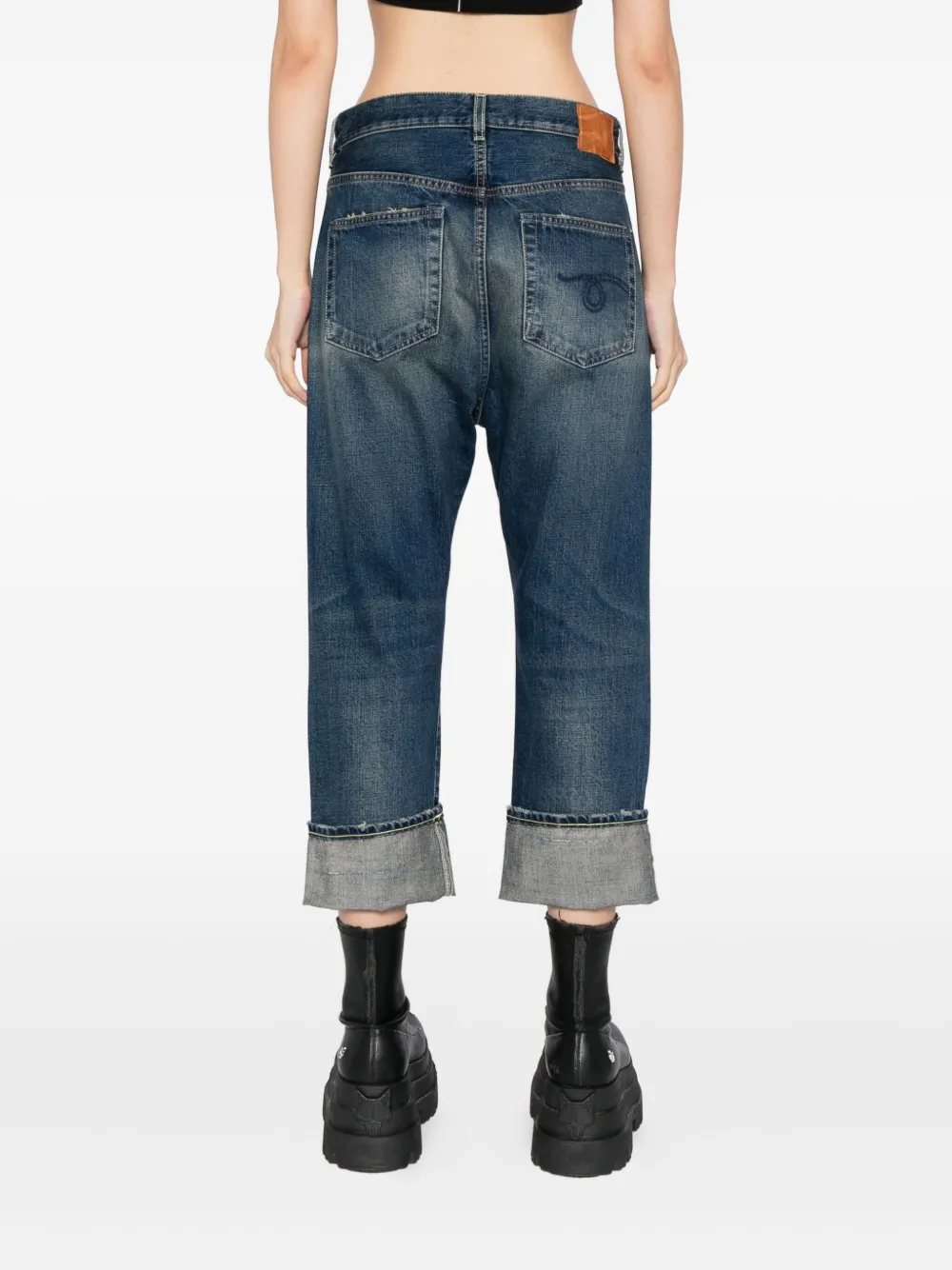 R13 Jeans met verlaagde pijpen Blauw