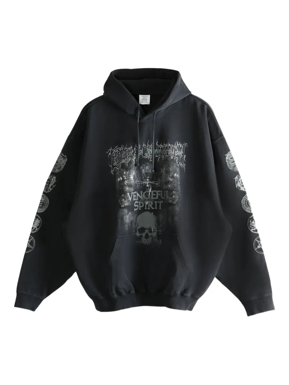 VETEMENTS Vengeful Spirit graphic-print hoodie Zwart