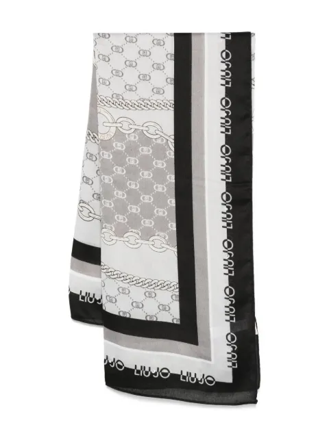 LIU JO chain-print logo scarf