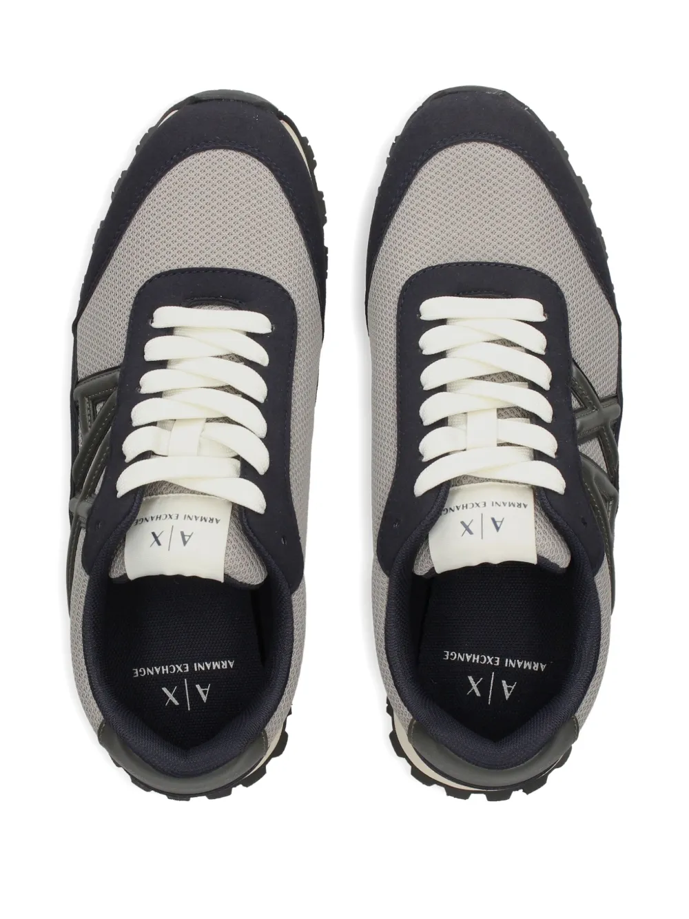 Armani Exchange Sneakers With Contrasting Logo In Gray