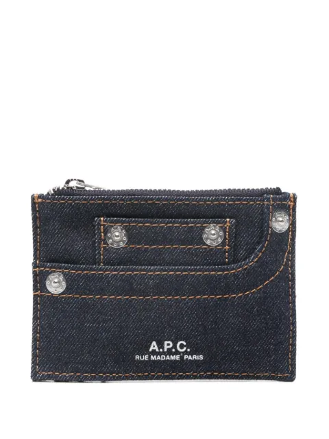 A.P.C. cartera de mezclilla con logo estampado