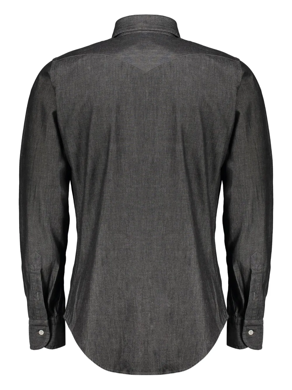 Moorer rounded-hem denim shirt Zwart