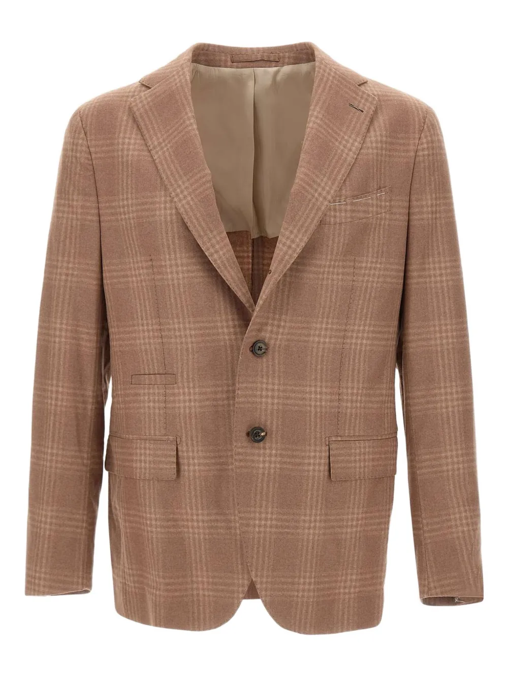 Eleventy checked narrow-lapel blazer Bruin