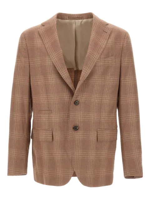 Eleventy checked narrow-lapel blazer