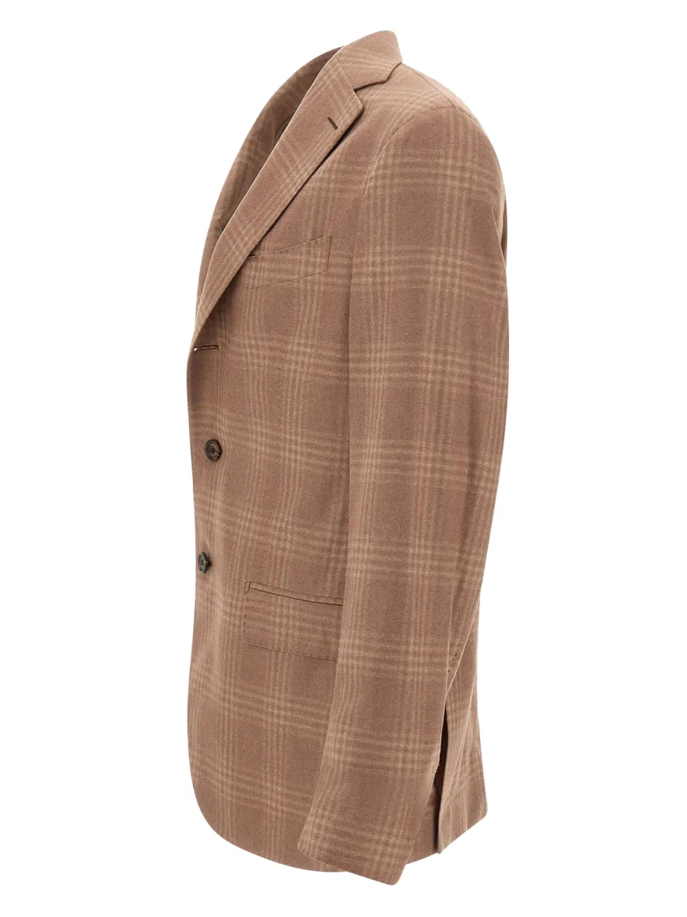 Eleventy checked narrow-lapel blazer Bruin