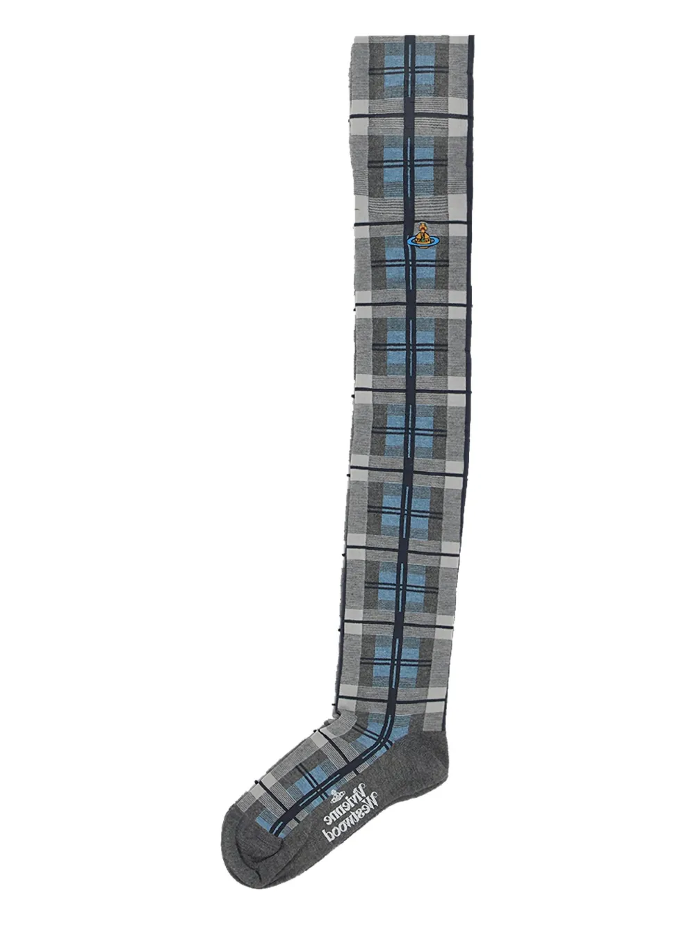 Vivienne Westwood tartan-pattern Orb-patch socks Zwart