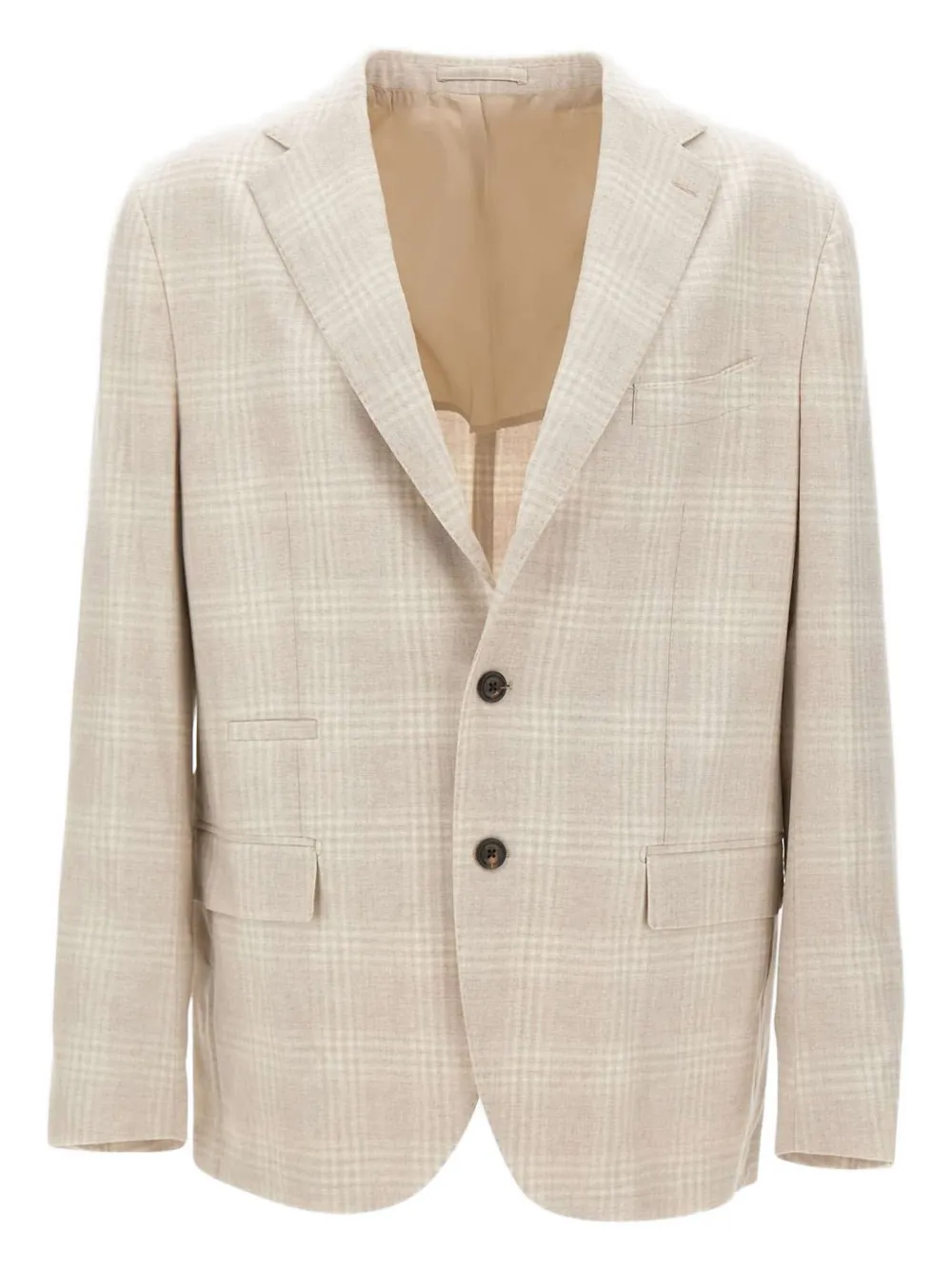 Eleventy checked narrow-lapel blazer Beige