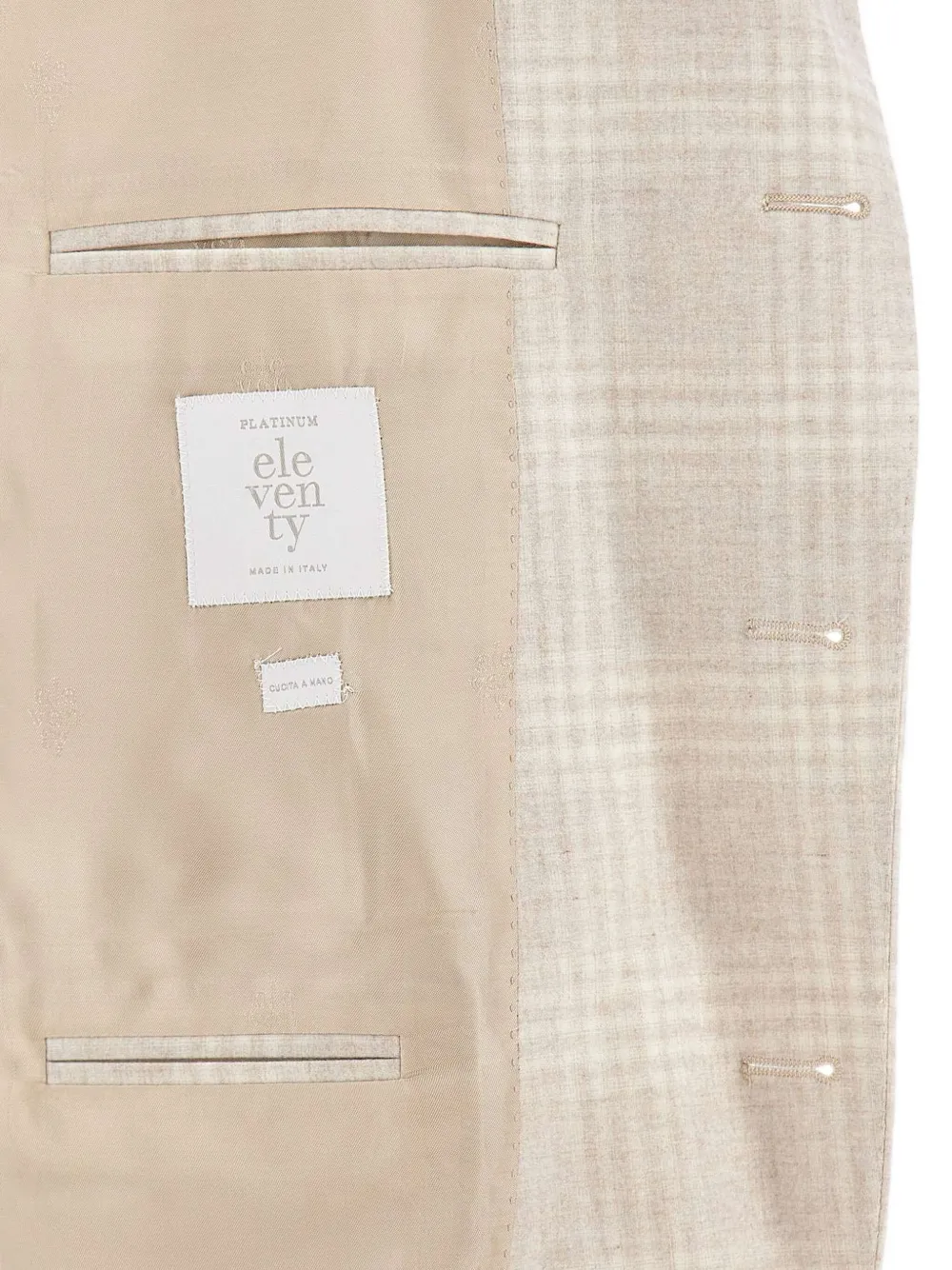 Eleventy checked narrow-lapel blazer Beige