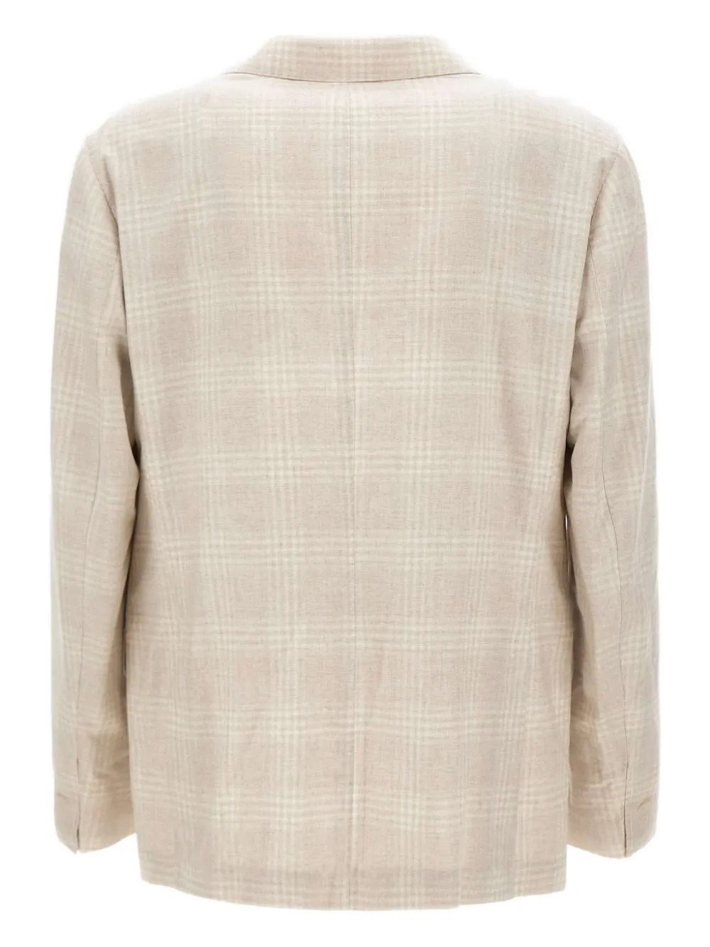 Eleventy checked narrow-lapel blazer Beige