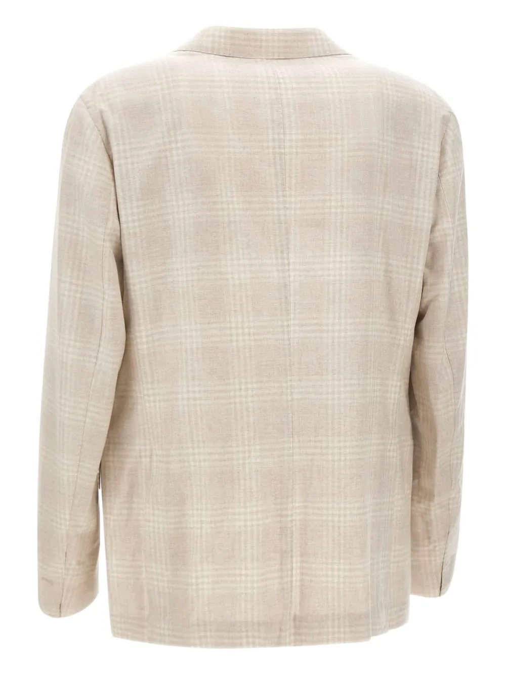 Eleventy checked narrow-lapel blazer Beige