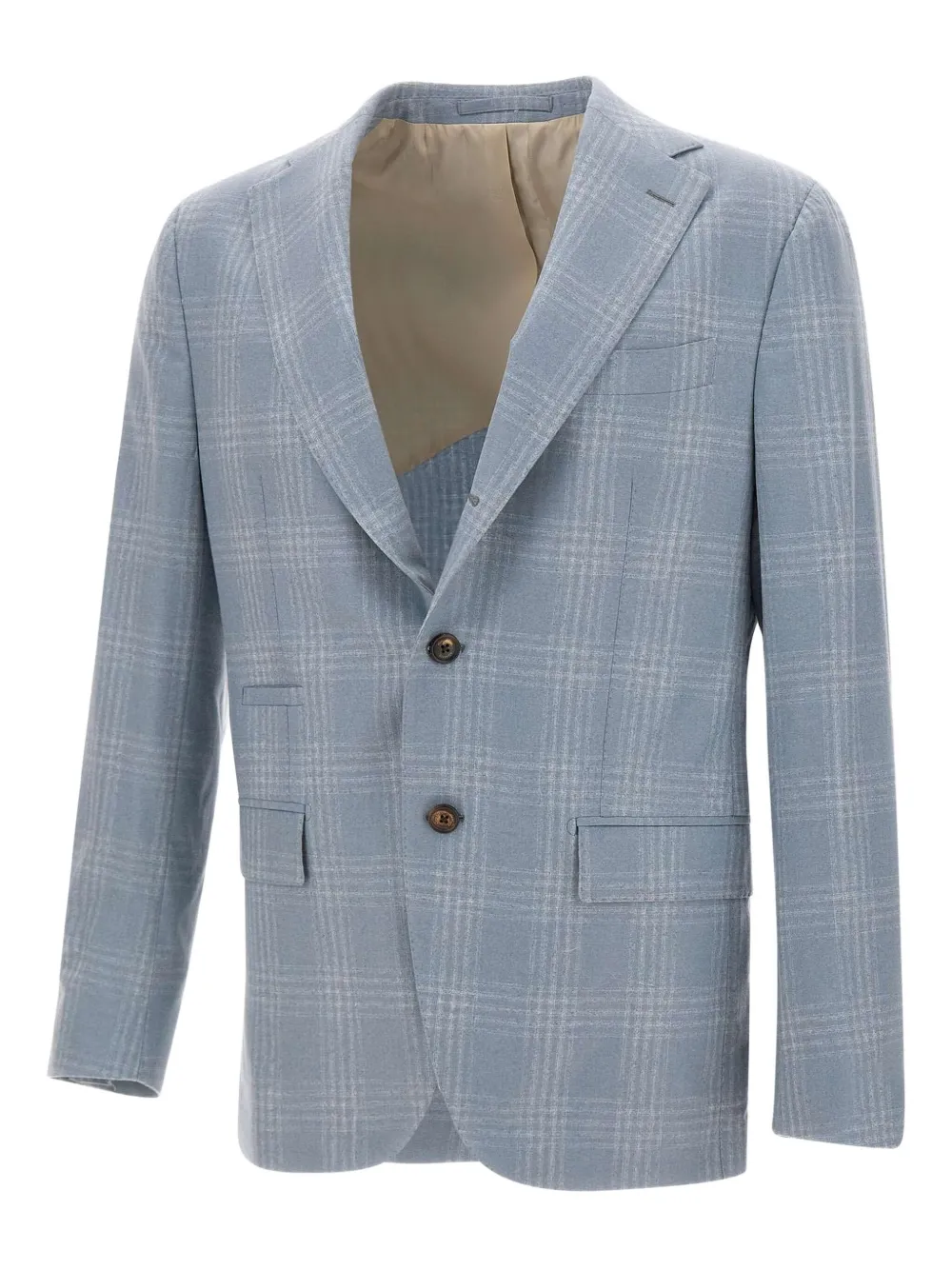 Eleventy checked narrow-lapel blazer Blauw