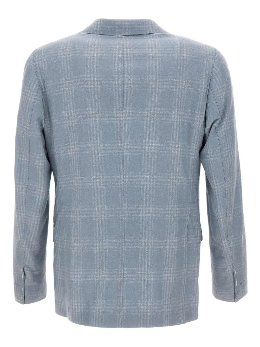 Eleventy checked narrow-lapel blazer Blauw