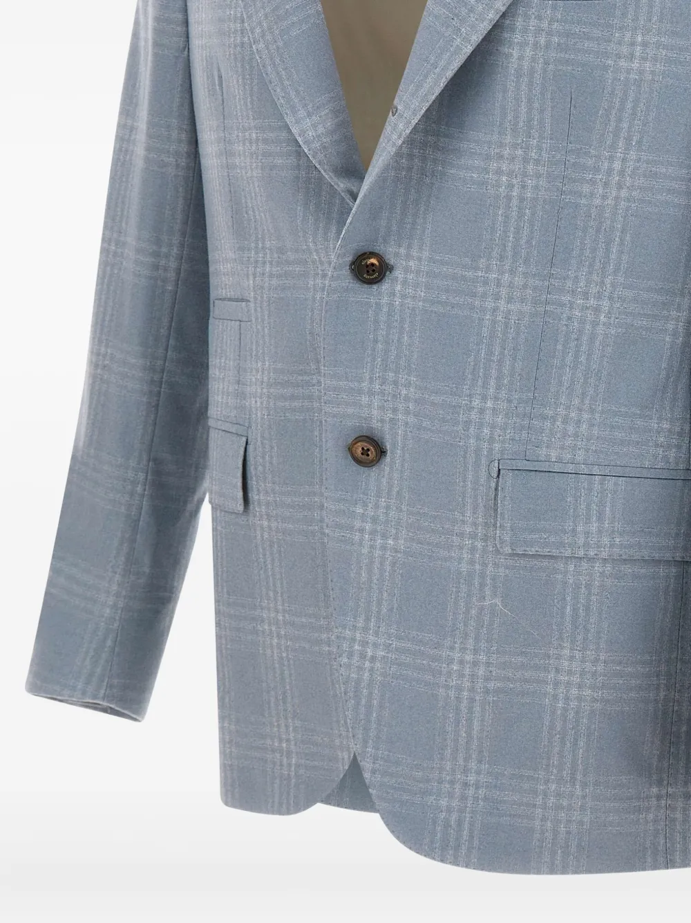 Eleventy checked narrow-lapel blazer Blauw