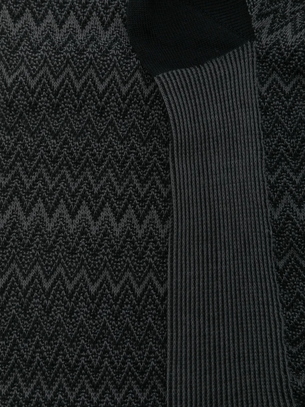 Missoni Kniehoge sokken met zigzag-patroon Zwart