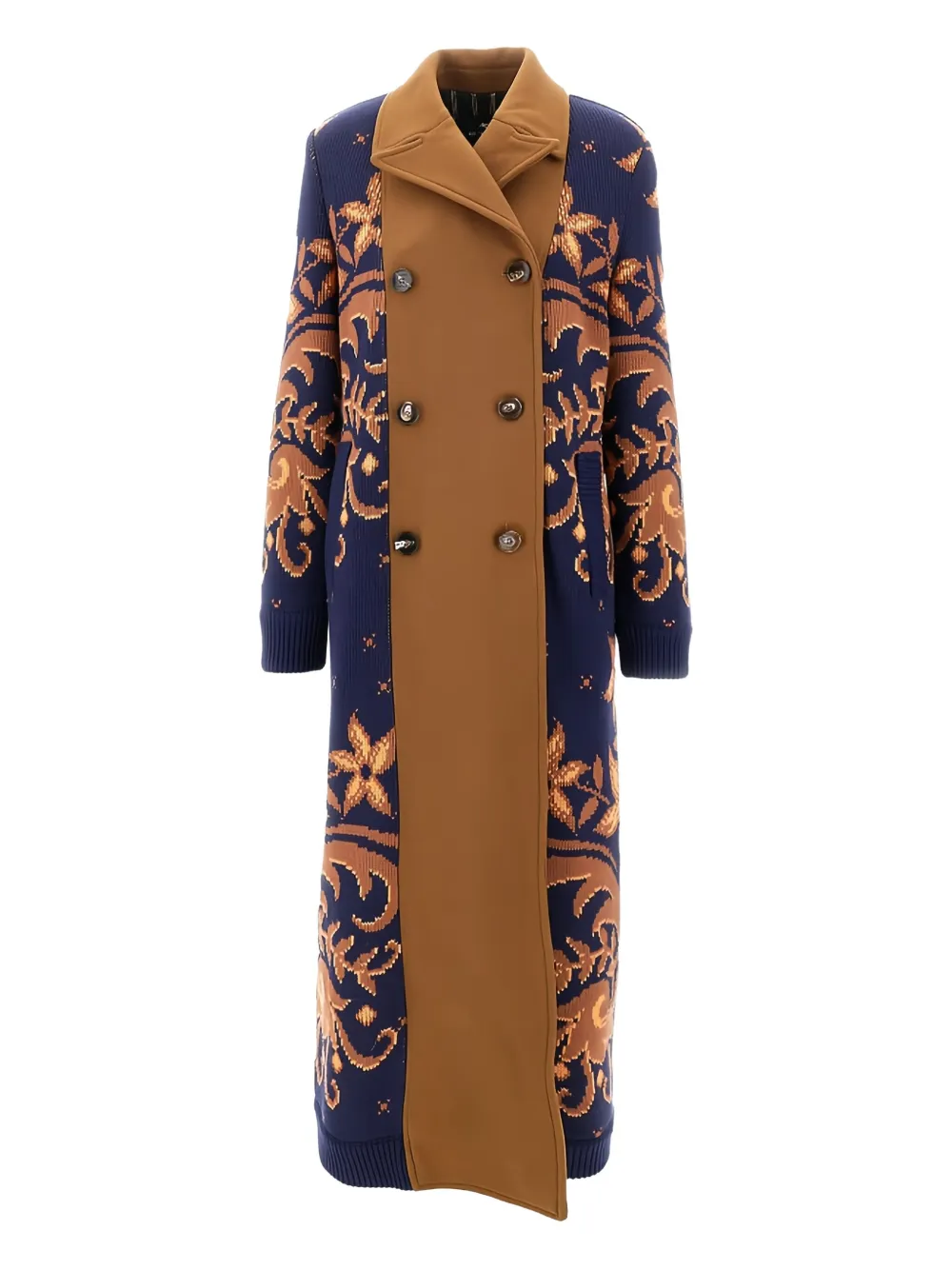 ETRO floral-pattern double-breasted coat Bruin