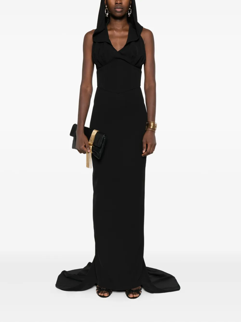 Vestiaire d'un Oiseau Libre hooded draped V-neck gown | Evening Dresses | Image 2