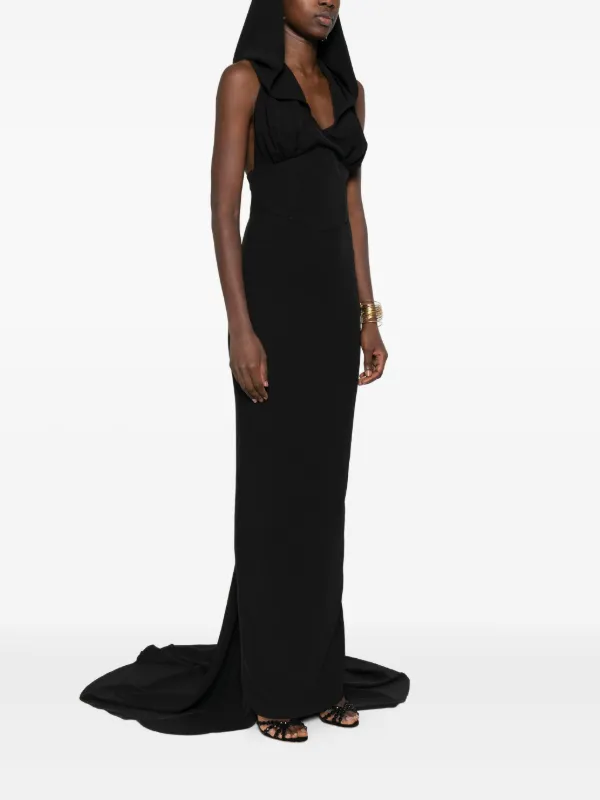 Vestiaire D'un Oiseau Libre Hooded Draped Gown - Black Vestiaire D'un Oiseau Libre Hooded Draped Gown - Black