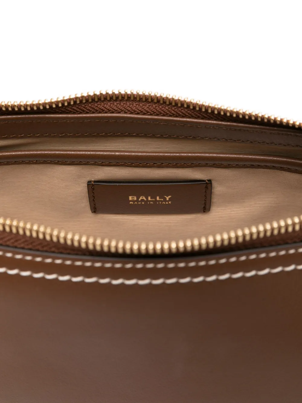 Bally Easy leren schoudertas Bruin