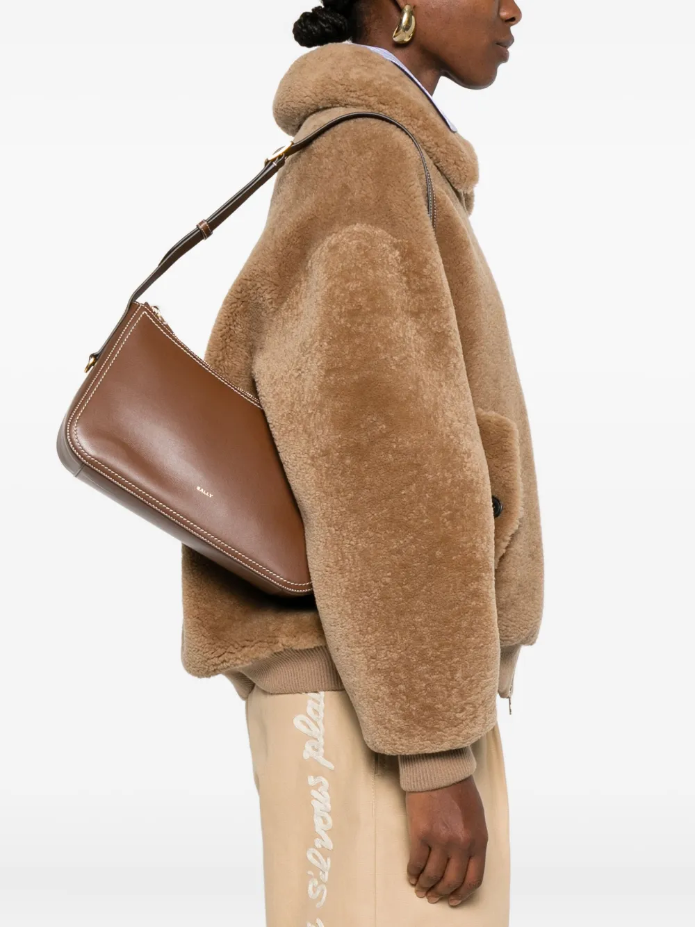 Bally Easy  leather shoulder bag - Bruin