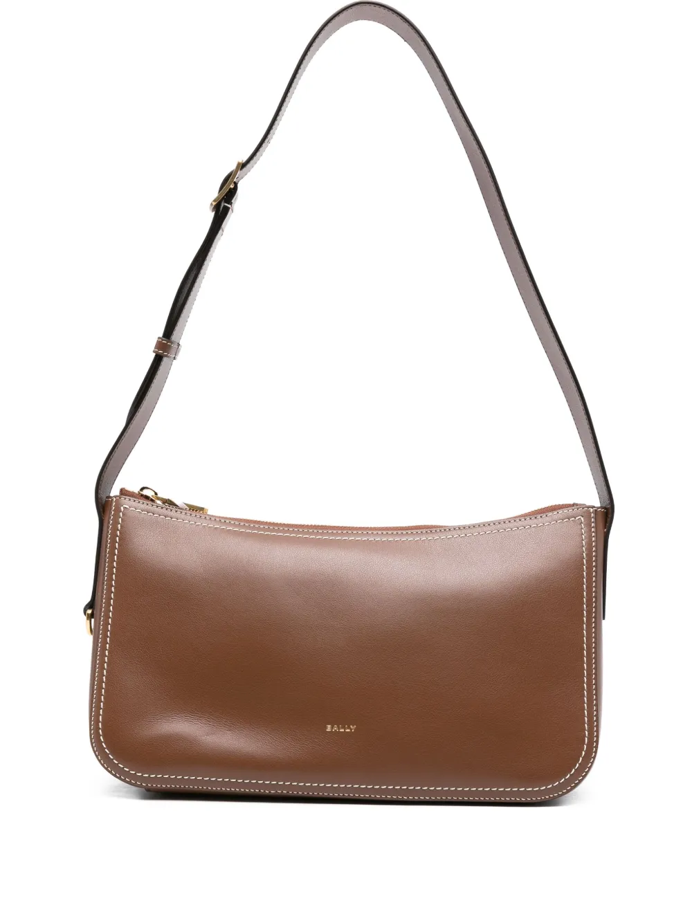 Bally Easy leren schoudertas Bruin
