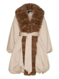 ROTATE BIRGER CHRISTENSEN faux-fur-collar balloon-hem coat - Neutrals