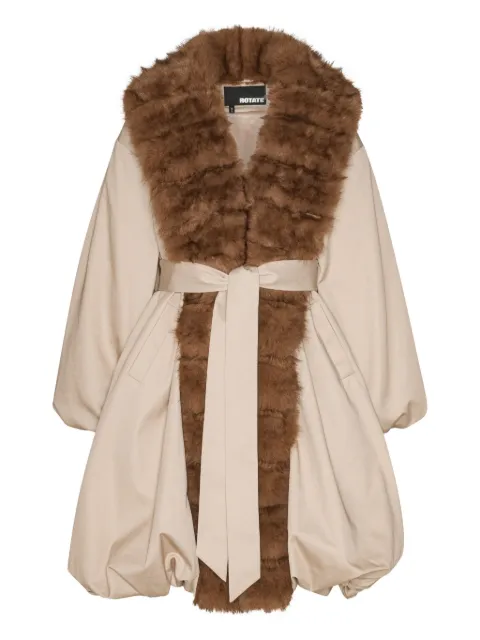 ROTATE BIRGER CHRISTENSEN faux-fur-collar balloon-hem coat