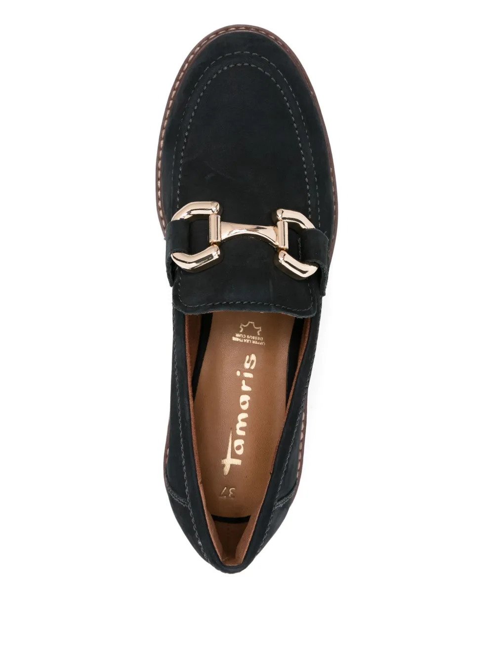 Tamaris 40mm Chain-link Platform Loafers In Black