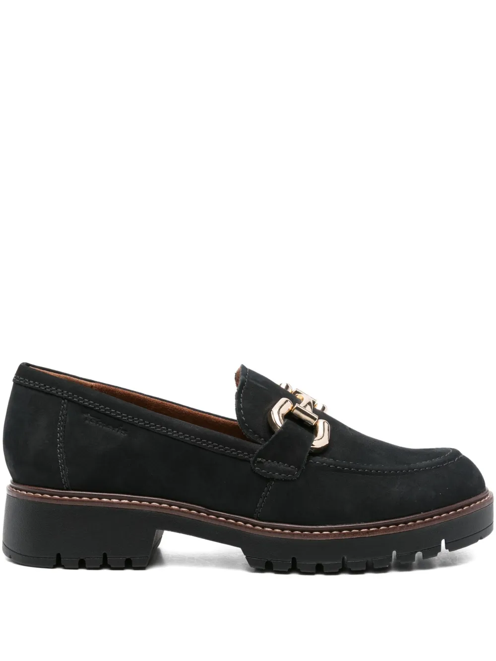 Tamaris 40mm Chain-link Platform Loafers In Black