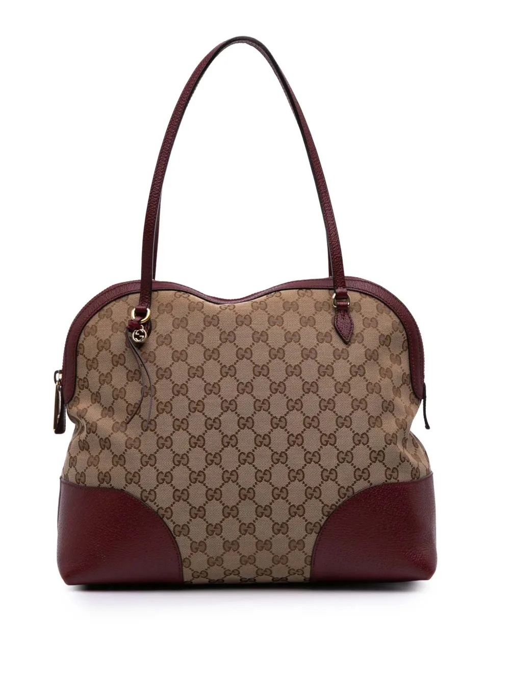 Pre-owned Gucci 2016-2025 Medium Gg Canvas Bree Dome Tote Bag In Brown