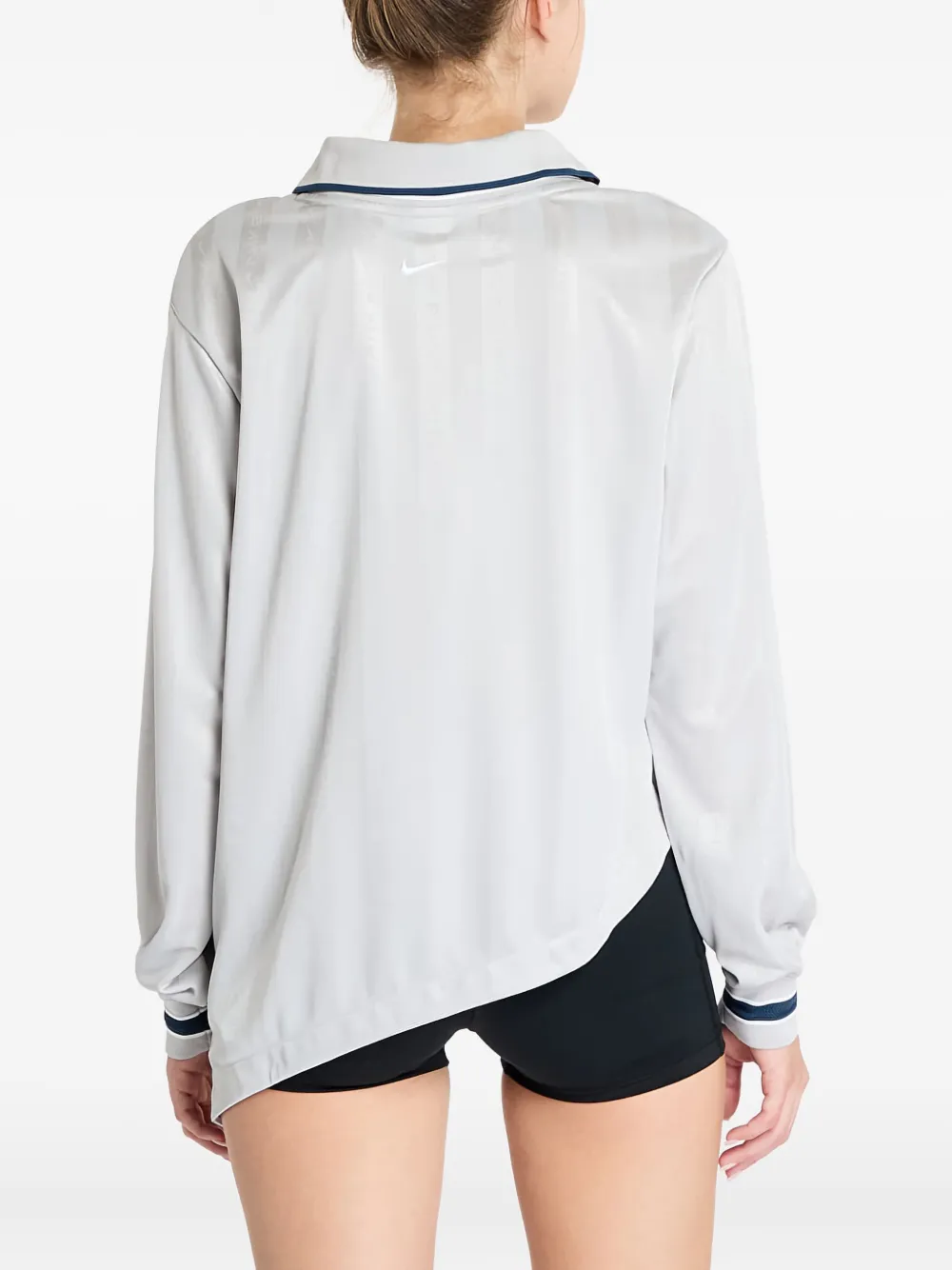 Nike jacquard long-sleeve polo top Grijs