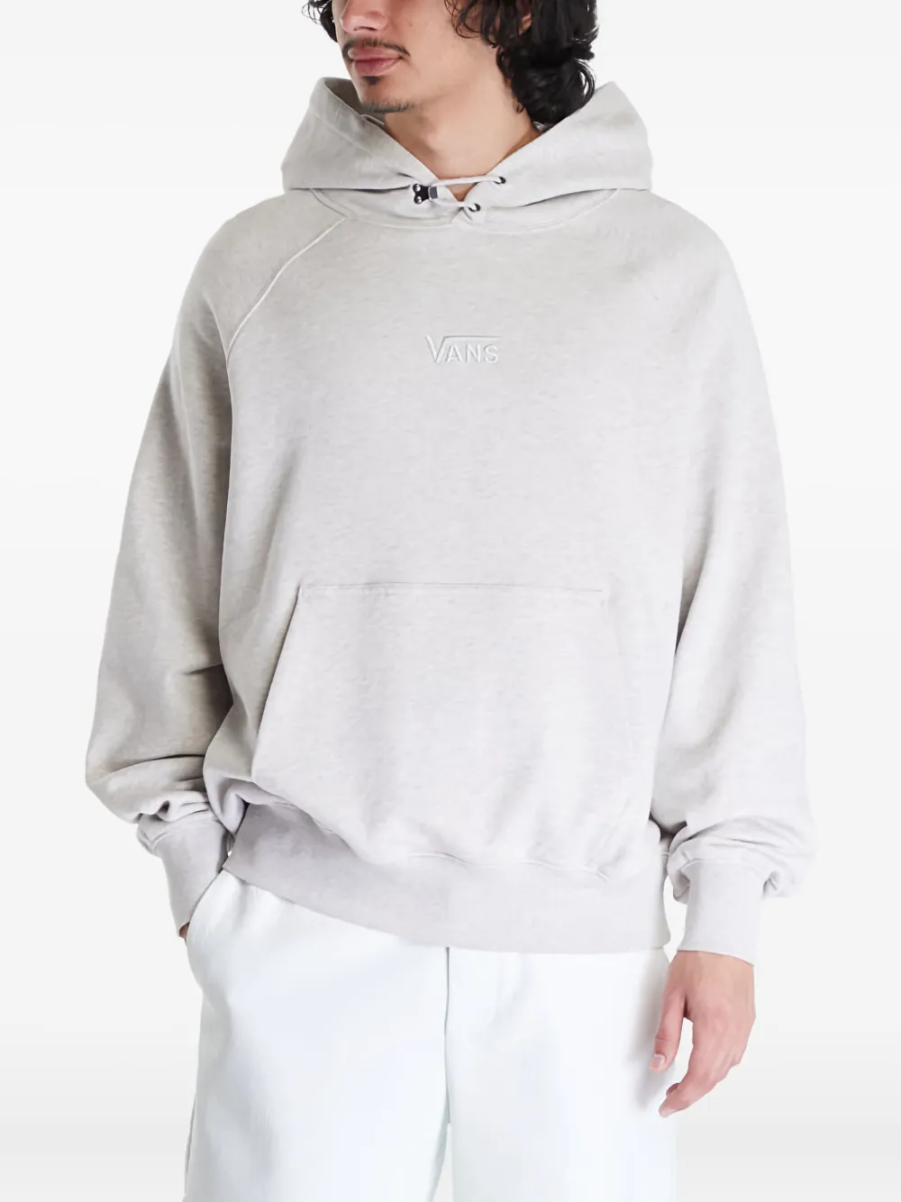 embroidered-logo hoodie