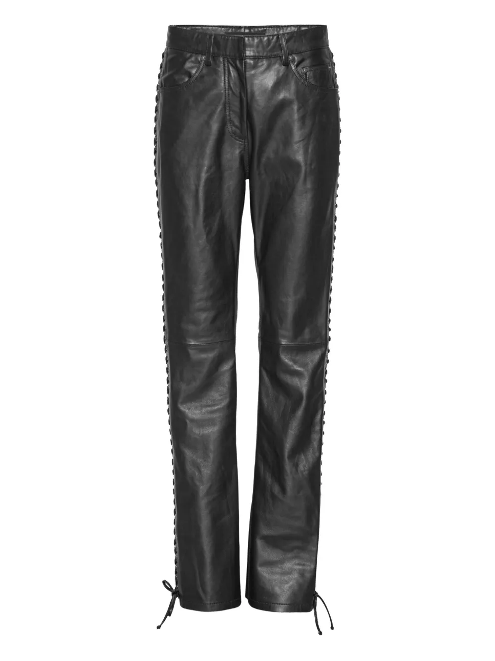 ROTATE BIRGER CHRISTENSEN laced leather trousers | Black | Image 1
