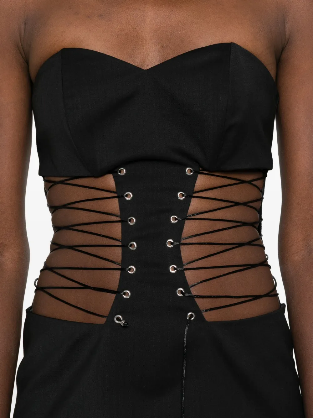 Vestiaire d'un Oiseau Libre Mini-jurk met veters Zwart