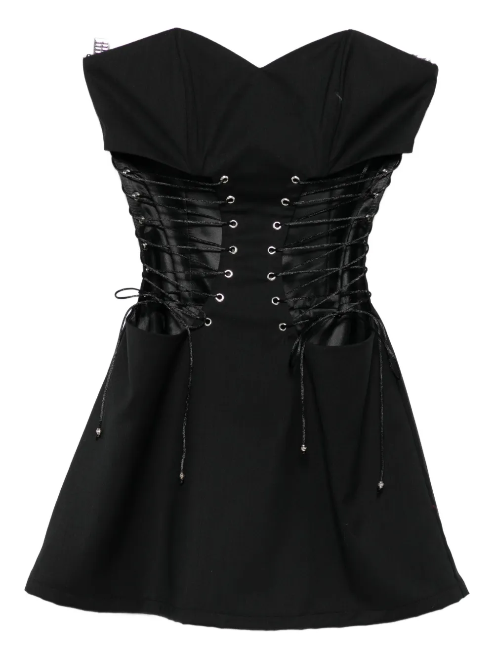 Vestiaire D'un Oiseau Libre Lace-up Mini Dress In Black