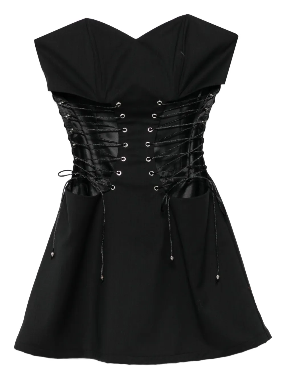 Vestiaire d'un Oiseau Libre lace-up mini dress | Black | Image 1