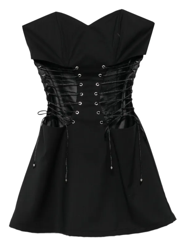 annalee and hope black dress Sheer Corset Sequin Mini Homecoming Dress by Alyce– PromGirl main image 1
