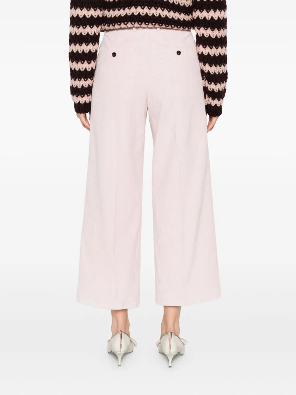 Cellar Door Corduroy Wide-leg Trousers In Pink