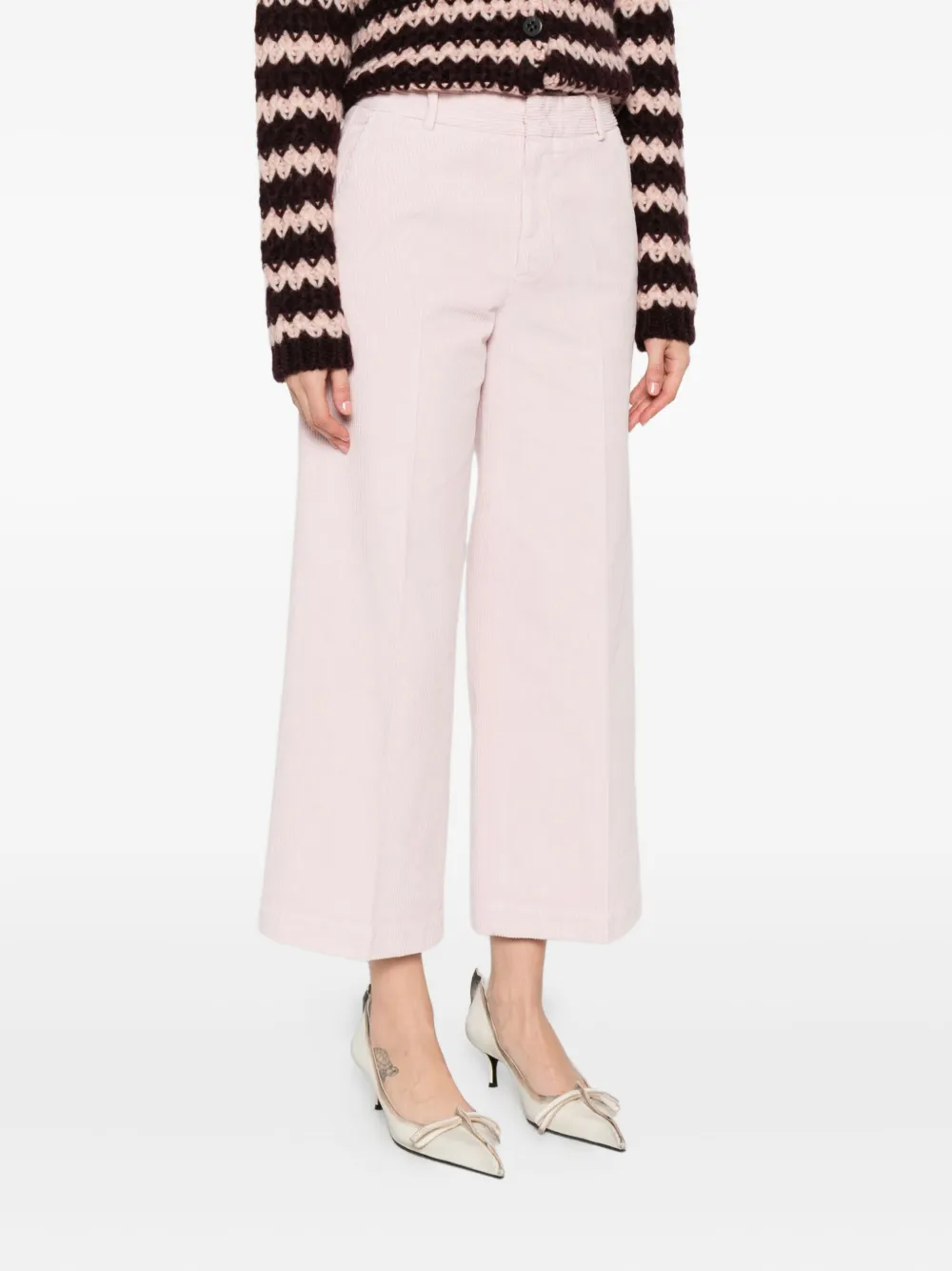Cellar Door Corduroy Wide-leg Trousers In Pink