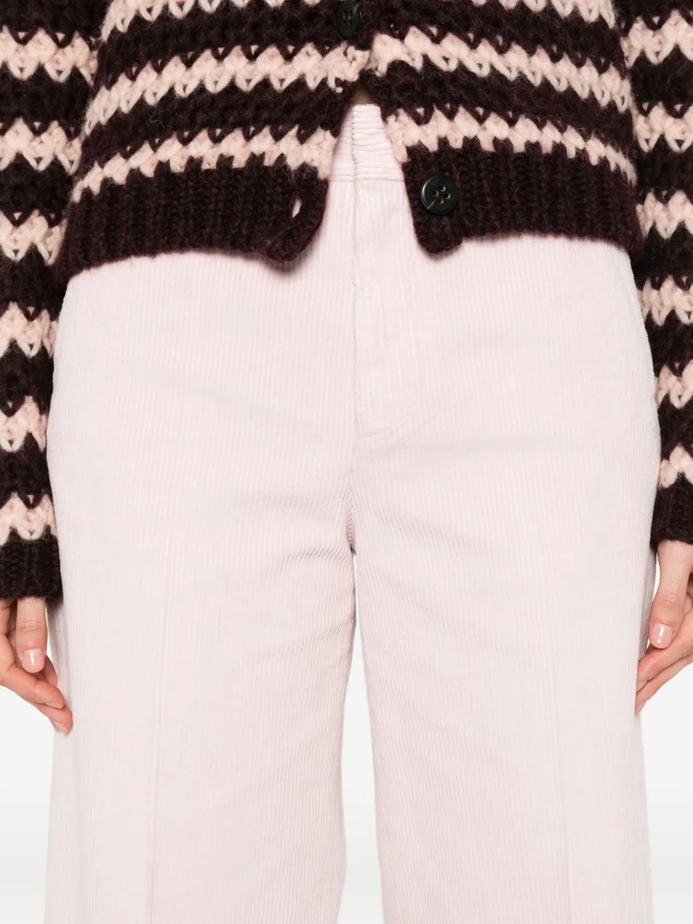 Cellar Door Corduroy Wide-leg Trousers In Pink