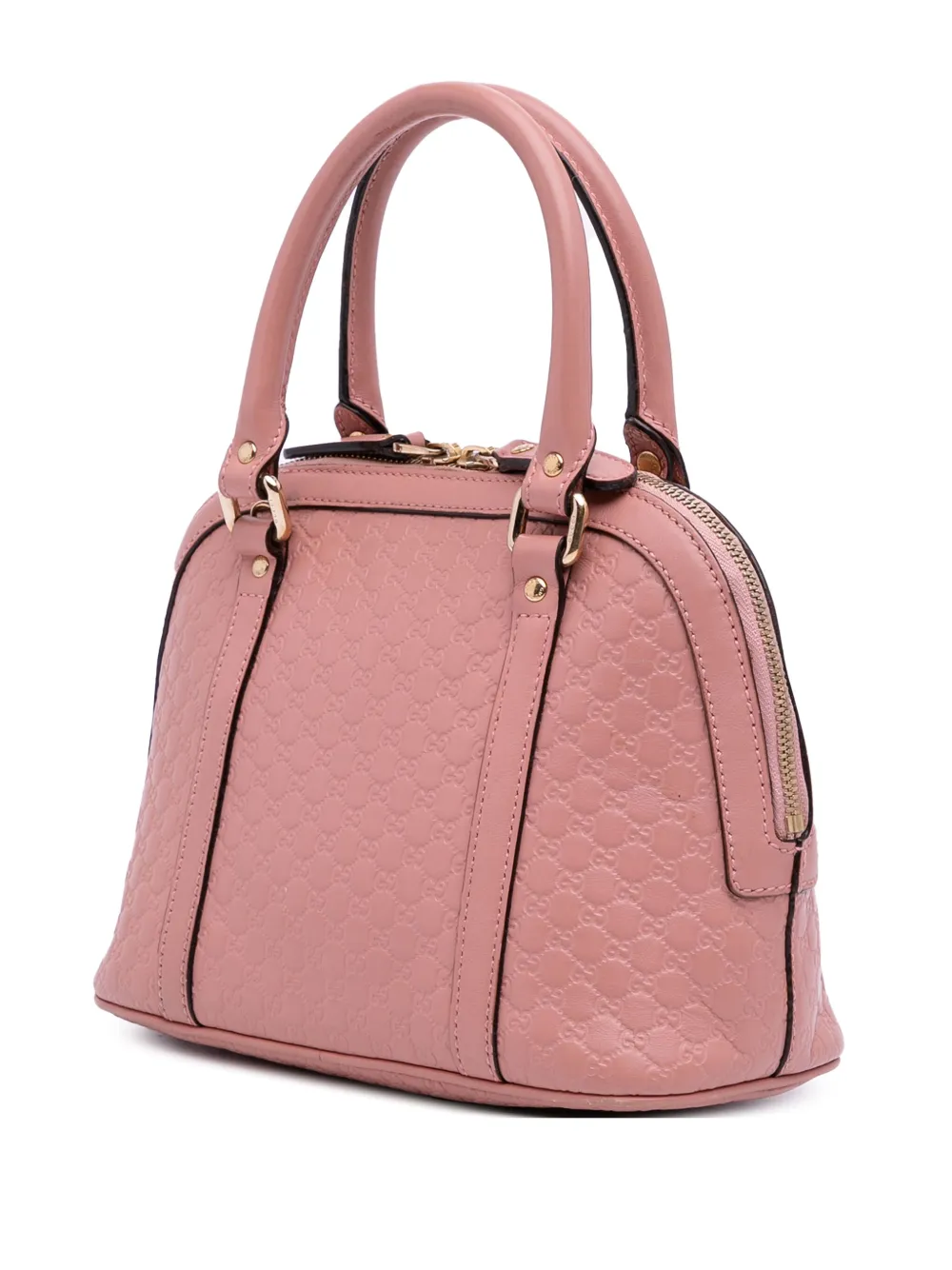 Pre-owned Gucci 2016-2025 Mini Microssima Dome Satchel In Pink
