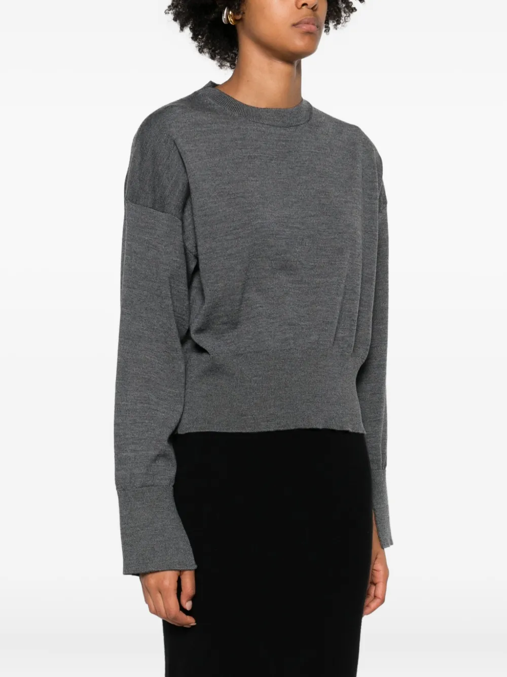 Daniele Fiesoli Merino-wool Crew-neck Sweater In Gray