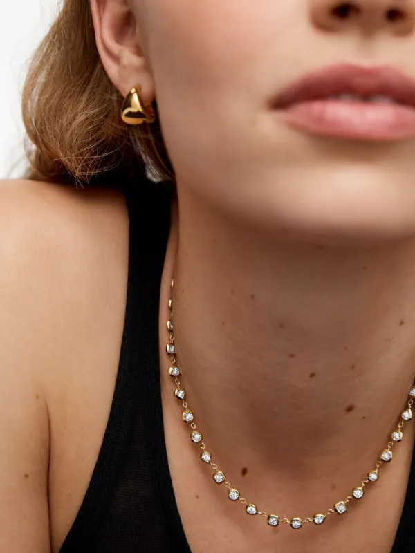 Monica Vinader diamond-embellishment Necklace | Gold | FARFETCH HK