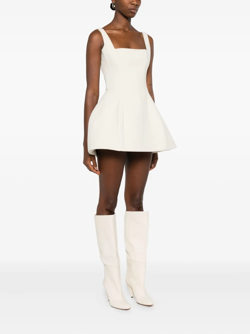 Vestiaire d'un Oiseau Libre Mini-jurk met vierkante hals Wit